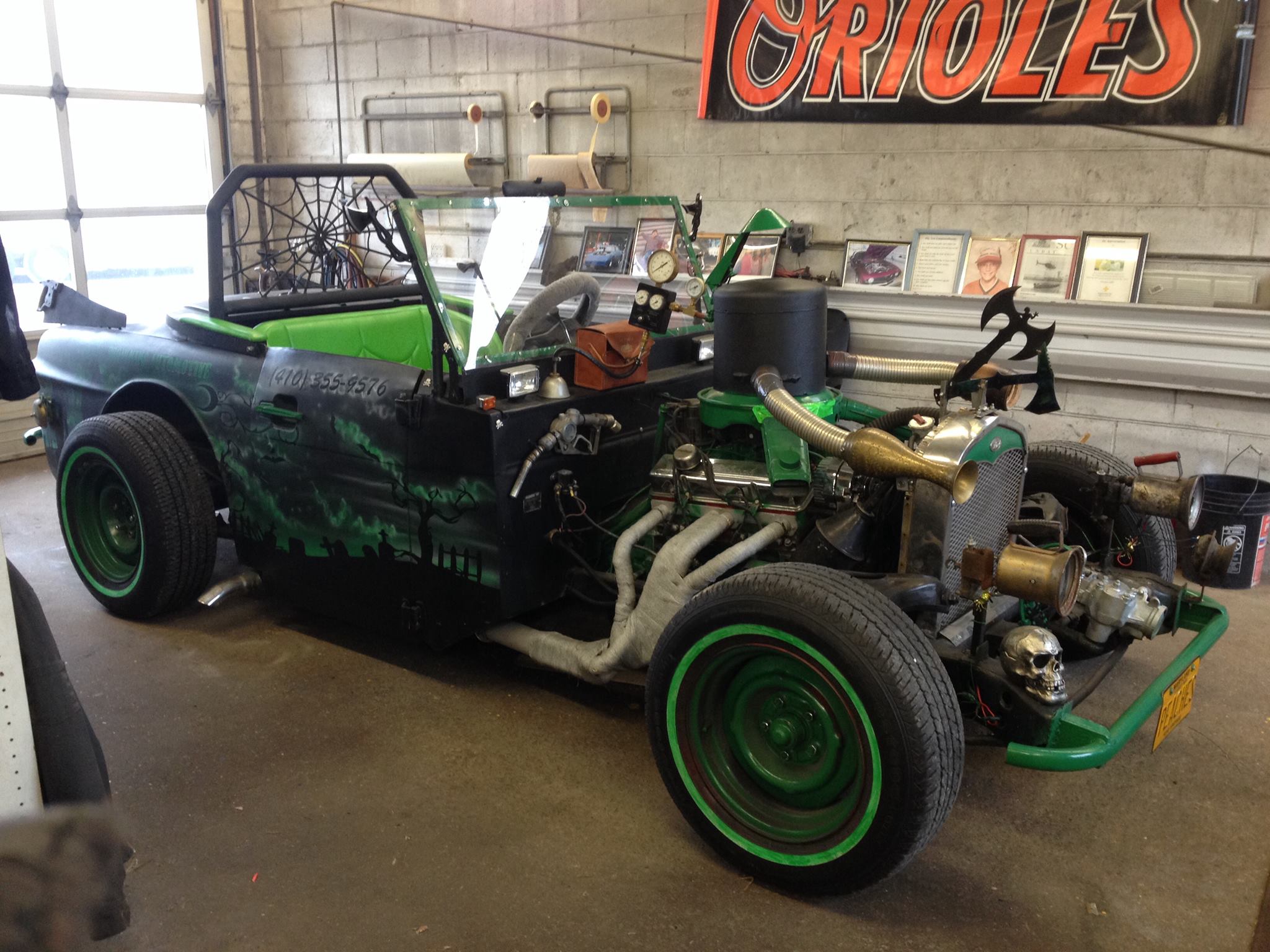 Green and Black Hot Rod
